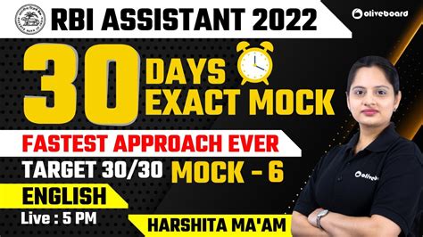 RBI Assistant English 2022 30 Day 30 Mock Target 30 30 Mock 6