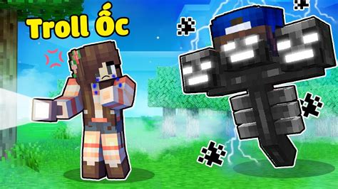 bqThanh Thử Thách Biến Thành WITHER SIÊU NGẦU Troll Ốc Trong Minecraft