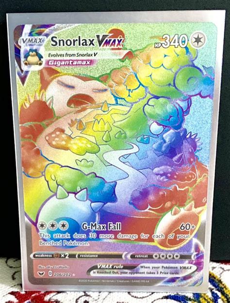 Rare Pokemon Card Snorlax Vmax Rainbow Hobbies Toys Memorabilia