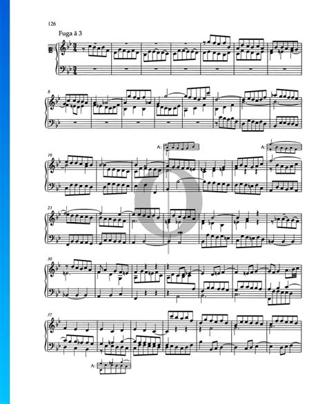 Fugue B Flat Major Bwv Johann Sebastian Bach Piano Sheet Music