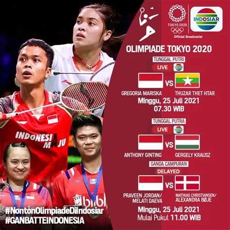 Link Live Streaming Bulu Tangkis Indonesia Olimpiade Tokyo 2020 Di