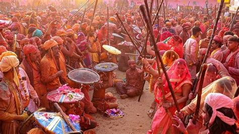 Holi Women Celebrate Lathmar Holi In Up S Nandgaon In Pics