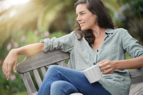 Premium Photo Beautiful 40 Year Old Woman Relaxing In Yard