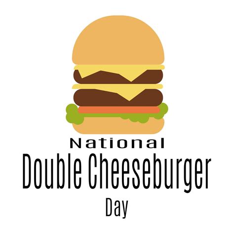 National Double Cheeseburger Day, popular burger for postcard or menu