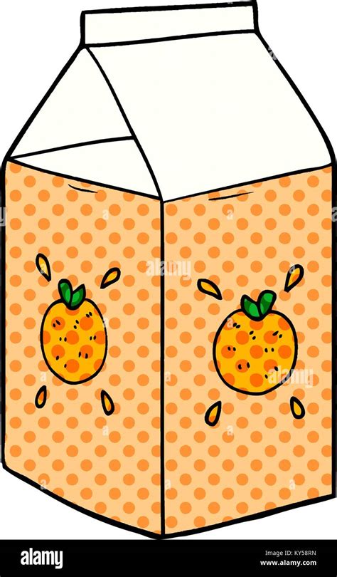 Cartón De Zumo De Naranja De Dibujos Animados Imagen Vector De Stock