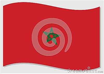 Waving Flag Of Morocco Vector Graphic Waving Moroccan Flag