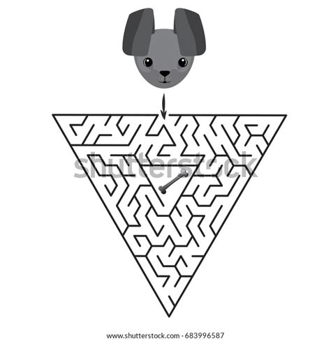 Triangular Education Maze Labyrinth Game Children Stock Vector (Royalty