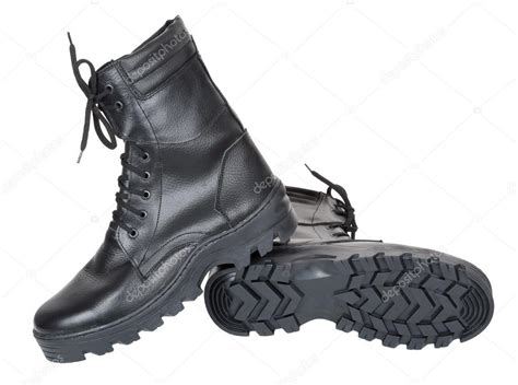 Black Leather Army Boots — Stock Photo © Alexan66 14170425