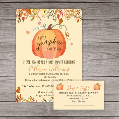 Fall Baby Shower Invitation Printed Invitations Little | Etsy