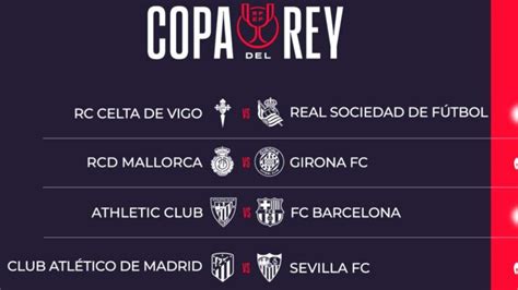 Sorteo Copa Del Rey As Quedan Los Partidos De Cuartos De Final