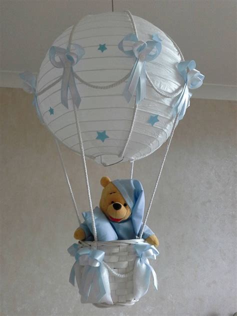 Hot Air Balloon Nursery Lamp Shade In Blue And White Toy Is Etsy