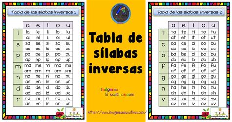 Tabla De S Labas Inversas Imagenes Educativas