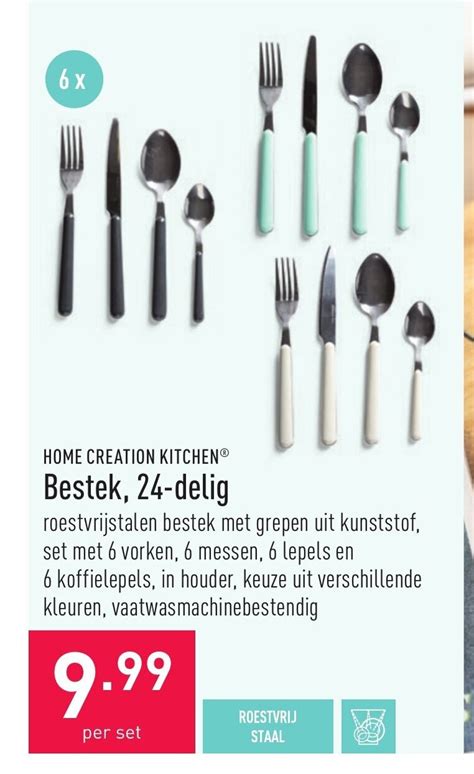 Home Creation Kitchen Bestek Delig Per Set Promotie Bij Aldi