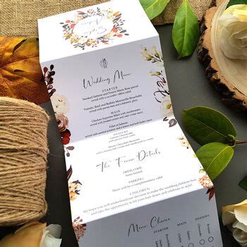 Bohemian Autumn Wedding Invitation Sample By Sienna Mai