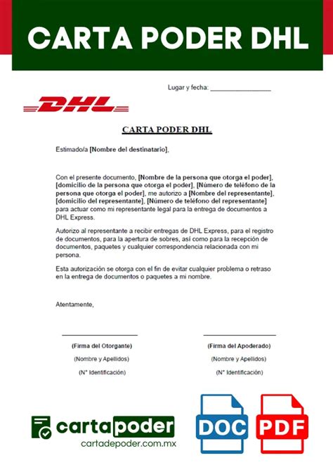 Carta Poder Simple Para Recoger Paquete Dhl Image To U