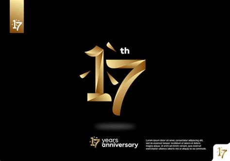 Création D'icône De Logo Or Numéro 17, Numéro De Logo Du 17e ...