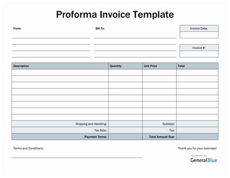 Free Pdf Proforma Invoice Templates