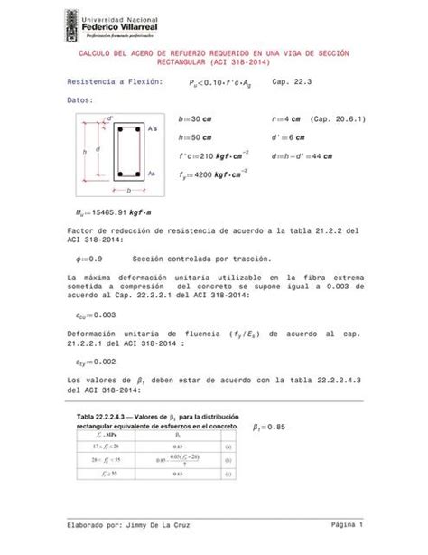 Diseño De Viga Aci 318 Richy Castro Udocz