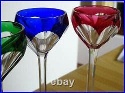 4 ANCIENS VERRES APERITIF CRISTAL DOUBLER COLORER ST LOUIS MODELE