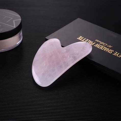 Planche De Massage Gua Sha En Jade Naturel Quartz Rose Pierre De