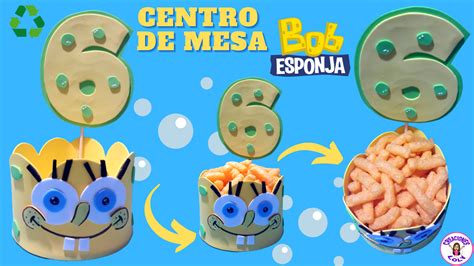 Creaciones Loly CENTRO DE MESA BOB ESPONJA FOAMI RECICLANDO CD