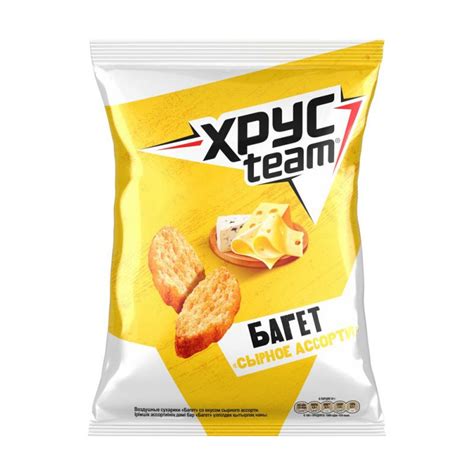 Сухарики, ХрусTeam, багет, 50 г, в ассортименте - купить через интернет ...