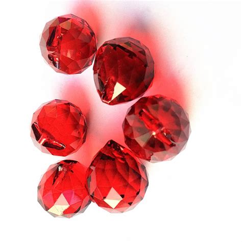 Top Qualit T St Cke Mm Faceted K Nstliche Kristall Glas Rot Feng