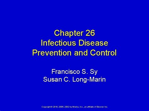 Chapter 26 Infectious Disease Prevention And Control Francisco