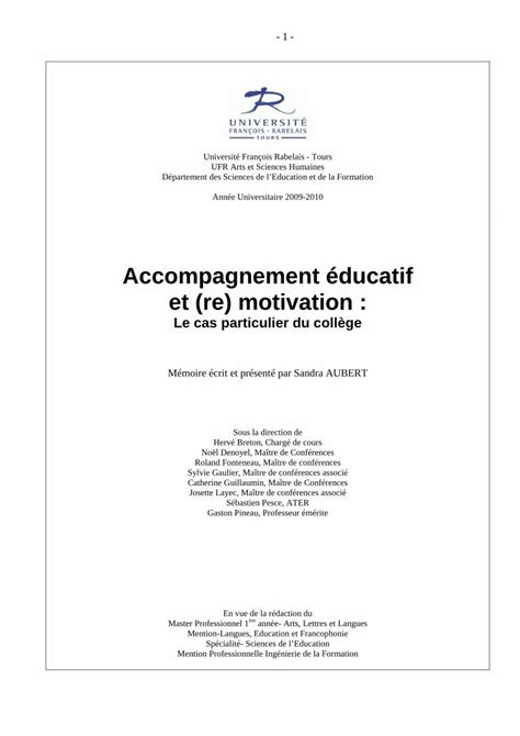 Pdf Accompagnement Ducatif Et Re Motivation Explique Les Effets