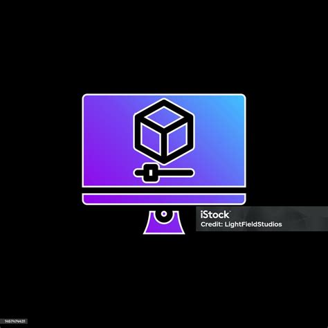 3d Graphics Blue Gradient Vector Icon Stock Illustration Download