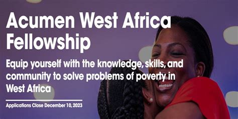 Acumen West Africa Fellows Programme 2024 For Emerging Leaders In West