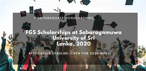 FGS Scholarships at Sabaragamuwa University of Sri Lanka, 2020