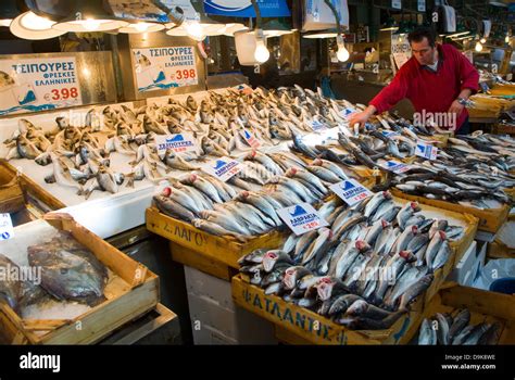 Fish Shop In Fish Market Stock Photo Alamy