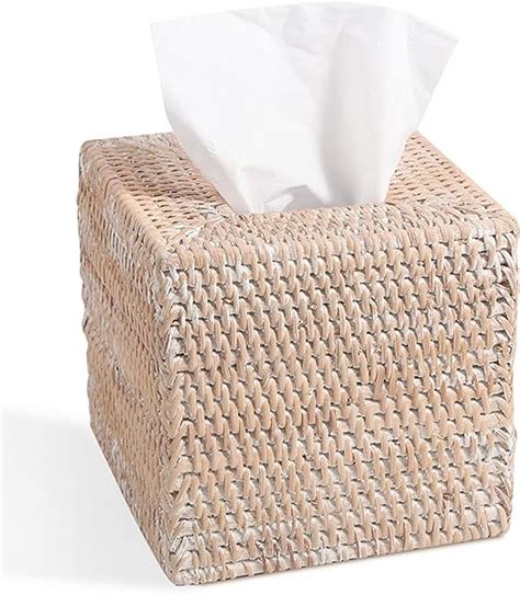 Amazon Livelab Rattan Tissue Box Cover Square Hand Woven Natural