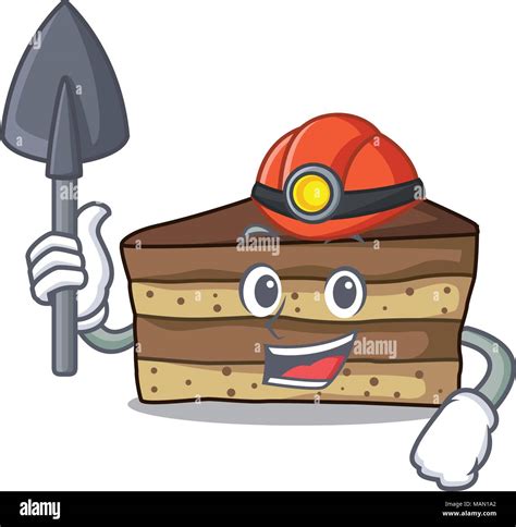 Miner Tiramisú Mascota Estilo De Dibujos Animados Imagen Vector De