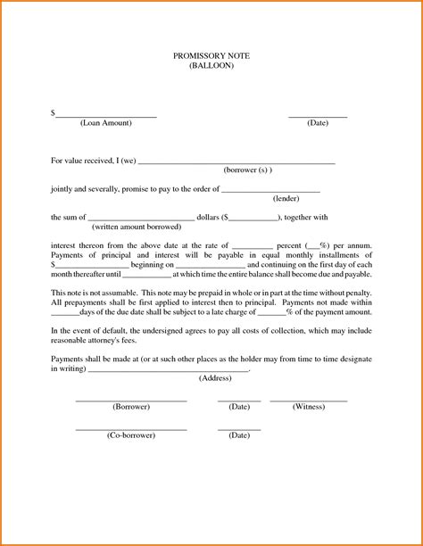Promissory Loan Agreement Template
