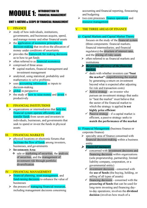 Business Finance Outline Bs Accountancy Semester 2019 Bs Accountancy