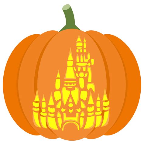 Disney Abstract Castle Pumpkin Stencil Free Printable Papercraft