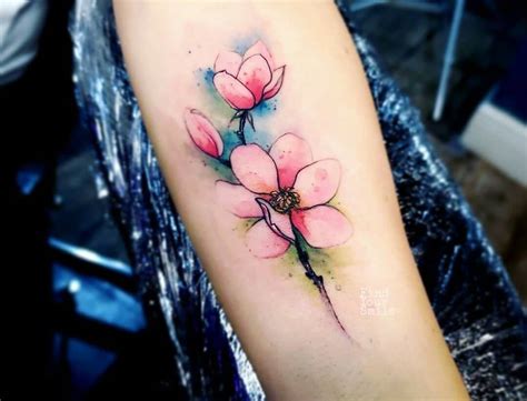 Pink Flower Tattoo Watercolor Best Flower Site