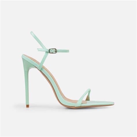 Nolan Mint Strappy Square Toe Stiletto Heels Simmi London