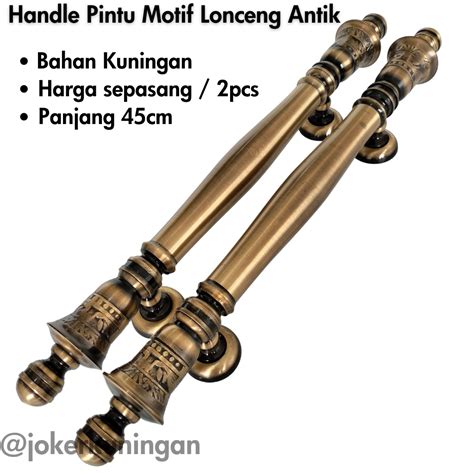 Jual Handle Pintu Rumah Gagang Pintu Rumah Kuningan Motif Lonceng