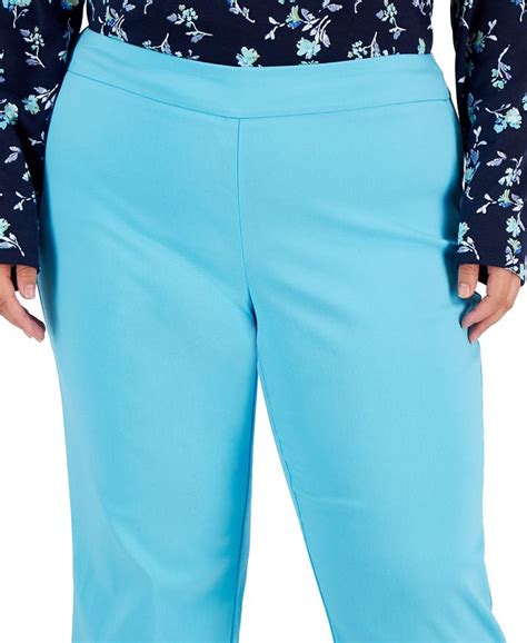 Jm Collection Plus Size Lattice Hem Capri Pants Created For Macys