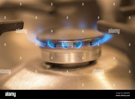 Flame Of A Gas Burner On A Kitchen Stove Burning Gas Fuel Prices High Inflation Energy