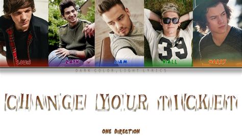 One Direction Change Your Ticket Lyrics Color Coded ENG ESP YouTube