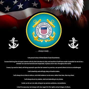 "United States COAST GUARD Creed" Poster for Sale by Daniel Hagerman ...