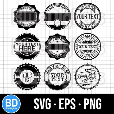 Blank Svg Badges Vector Eps Stamps Png Badges Rubber Etsy