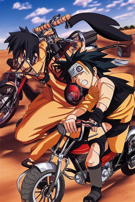 Prompthunt Photograph Of Naruto Riding A Harley Davidson Motorcycle