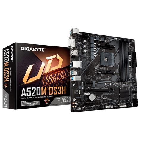 Placa Mãe Gigabyte A520M DS3H AMD AM4 mATX DDR4 Império Teixeira