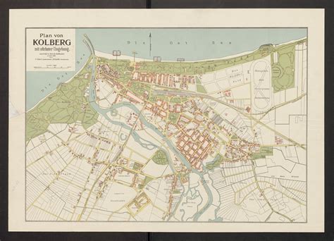 Kołobrzeg Map Kolberg Map Kołobrzeg Print Map of Kołobrzeg Map of