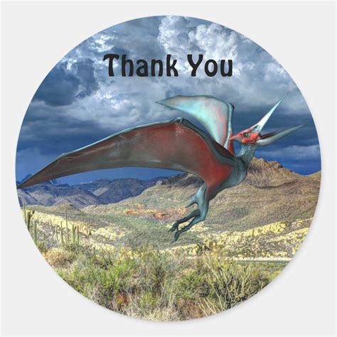 Dinosaur Jurassic Park Thank You Beautiful Classic Round Sticker Zazzle Jurassic Park